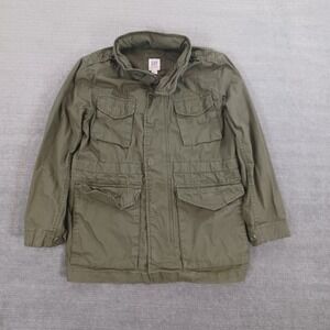 Gap Fatigue Jacket Kids M Army Green Gorpcore Hiking Outdoor Hood Pockets M65